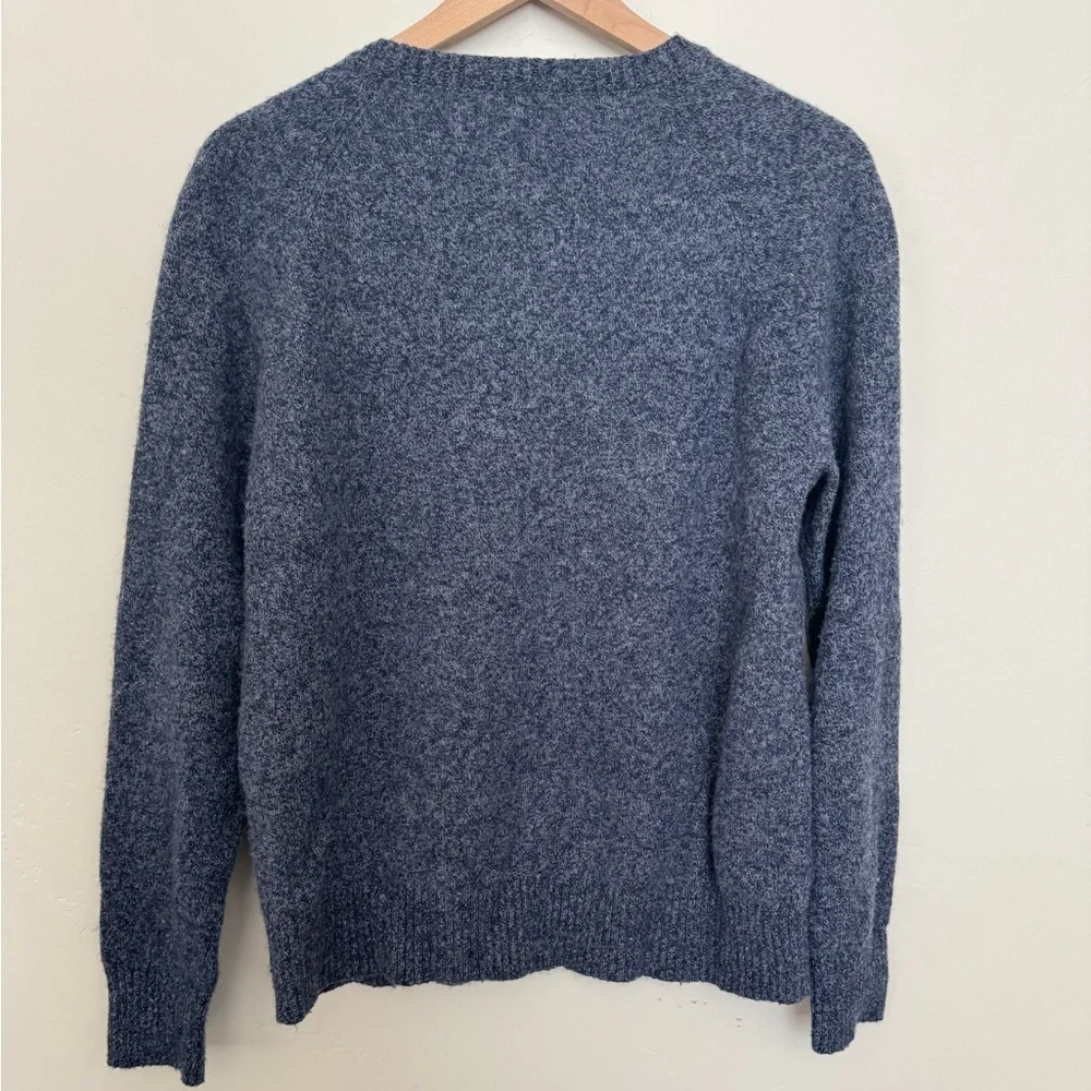 J. Crew Men's Lambswool Blend Sweater M Marled Blue Crewneck Classic Winter Knit